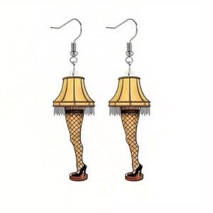 A Christmas Story Earrings Jewelry Acrylic Movie Dangle Pendant Leg Lamp NEW